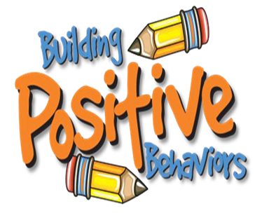 building positive behaviors in orange and blue with pencils clip art
